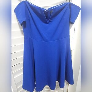 Lulus NWT Blue Off-Shoulder Dress Large